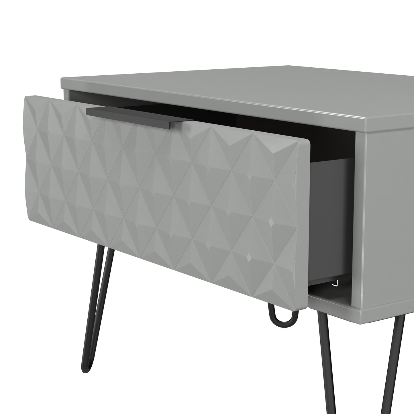 Harlequin Side Table Grey 1 Drawer 58cm