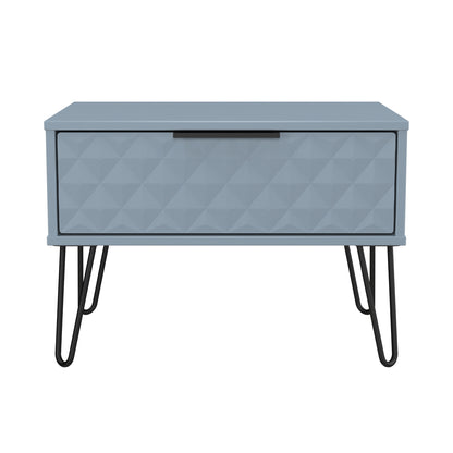 Harlequin Side Table Light Blue 1 Drawer 58cm
