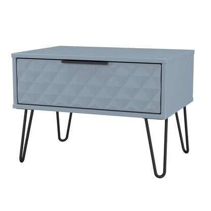 Harlequin Side Table Light Blue 1 Drawer 58cm