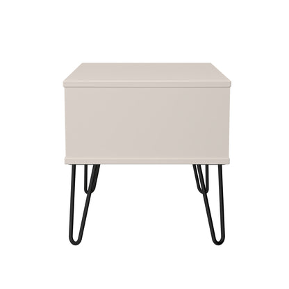 Harlequin Side Table Off-White 1 Drawer 58cm