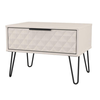 Harlequin Side Table Off-White 1 Drawer 58cm
