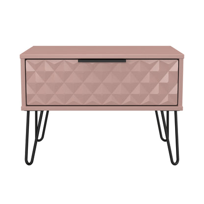 Harlequin Side Table Pink 1 Drawer 58cm
