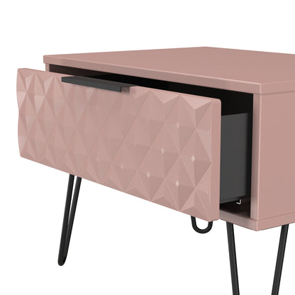 Harlequin Side Table Pink 1 Drawer 58cm