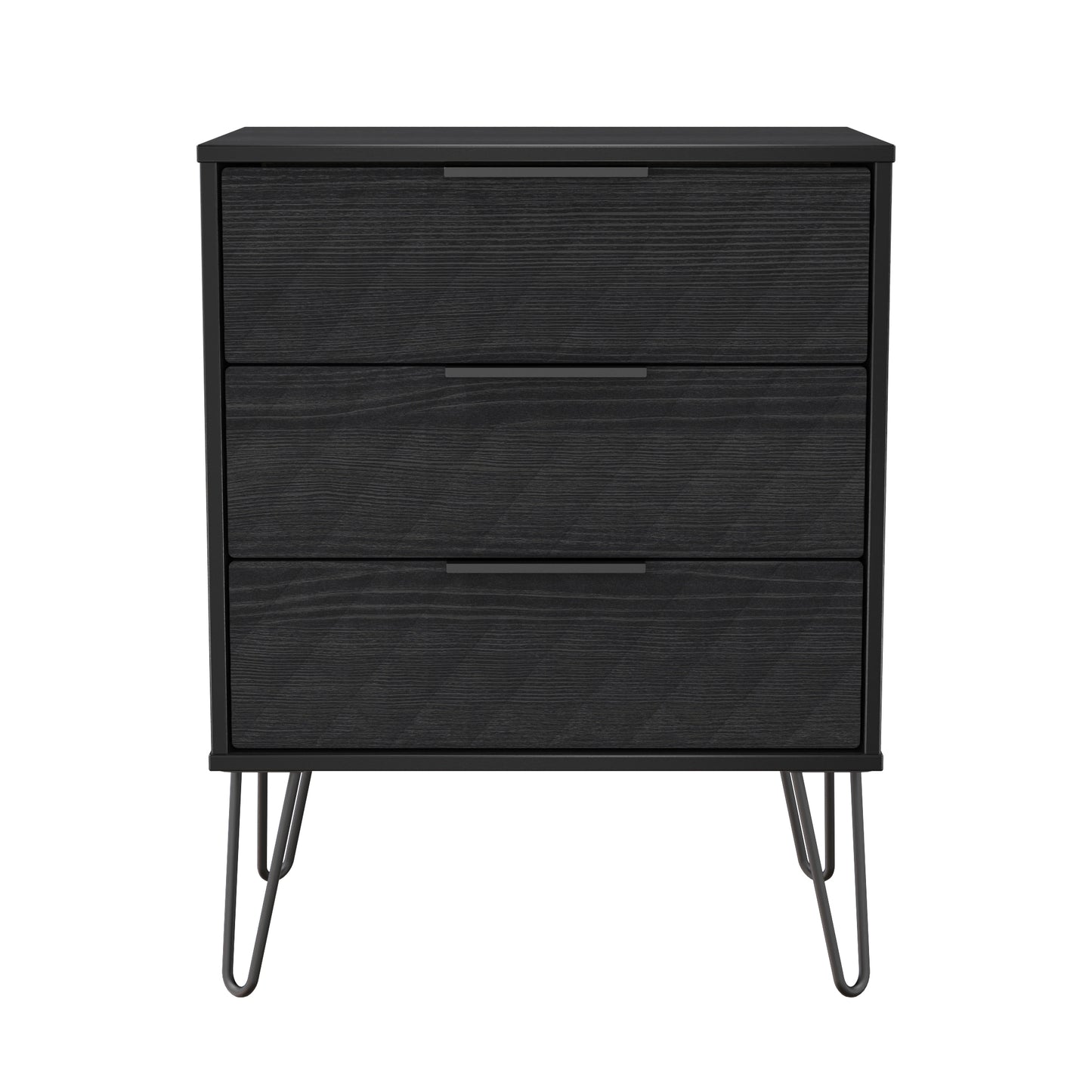 Harlequin Chest of Drawers Black 3 Drawers 76cm