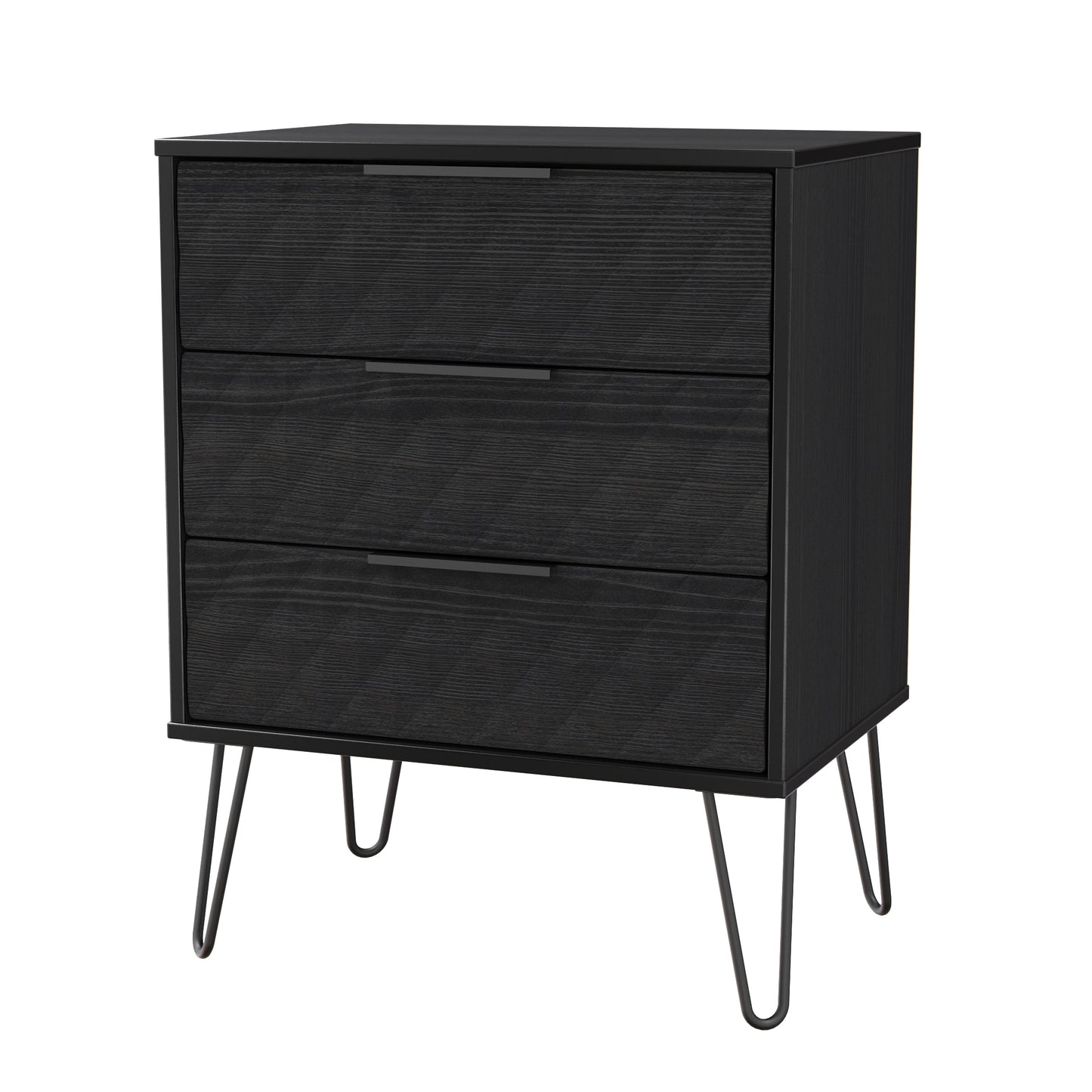 Harlequin Chest of Drawers Black 3 Drawers 76cm