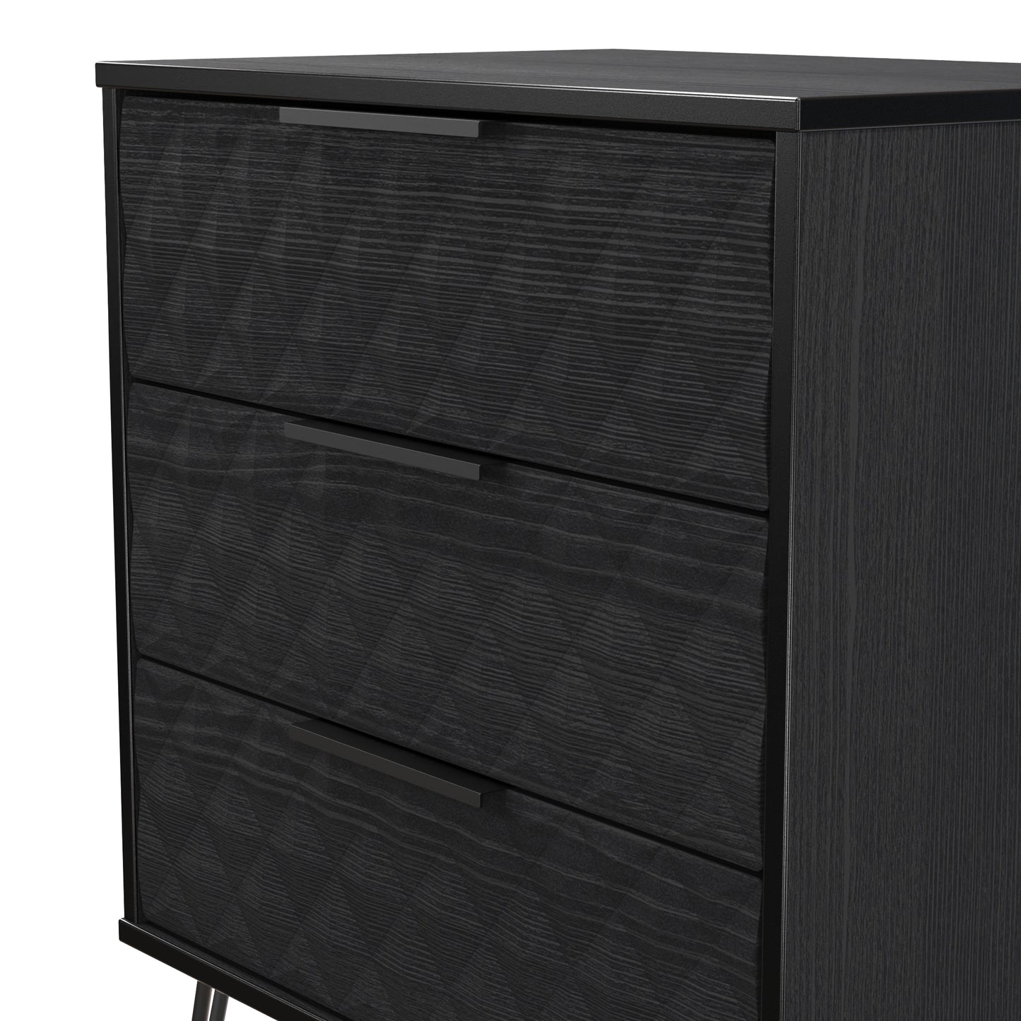 Harlequin Chest of Drawers Black 3 Drawers 76cm