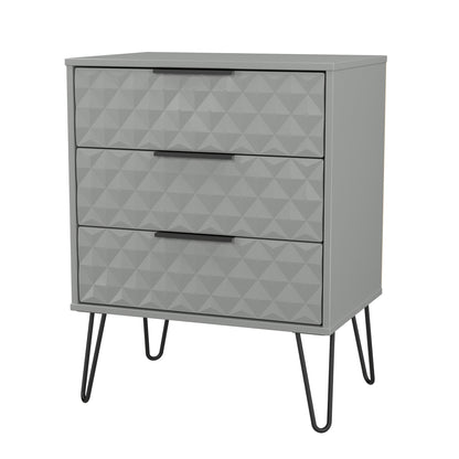 Harlequin Chest of Drawers Grey 3 Drawers 76cm
