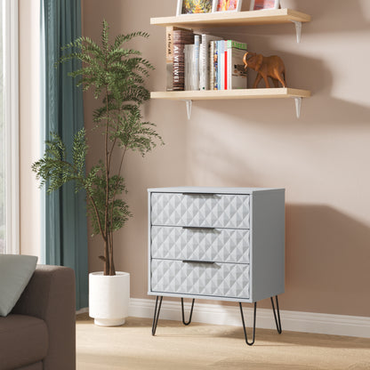 Harlequin Chest of Drawers Light Blue 3 Drawers 76cm