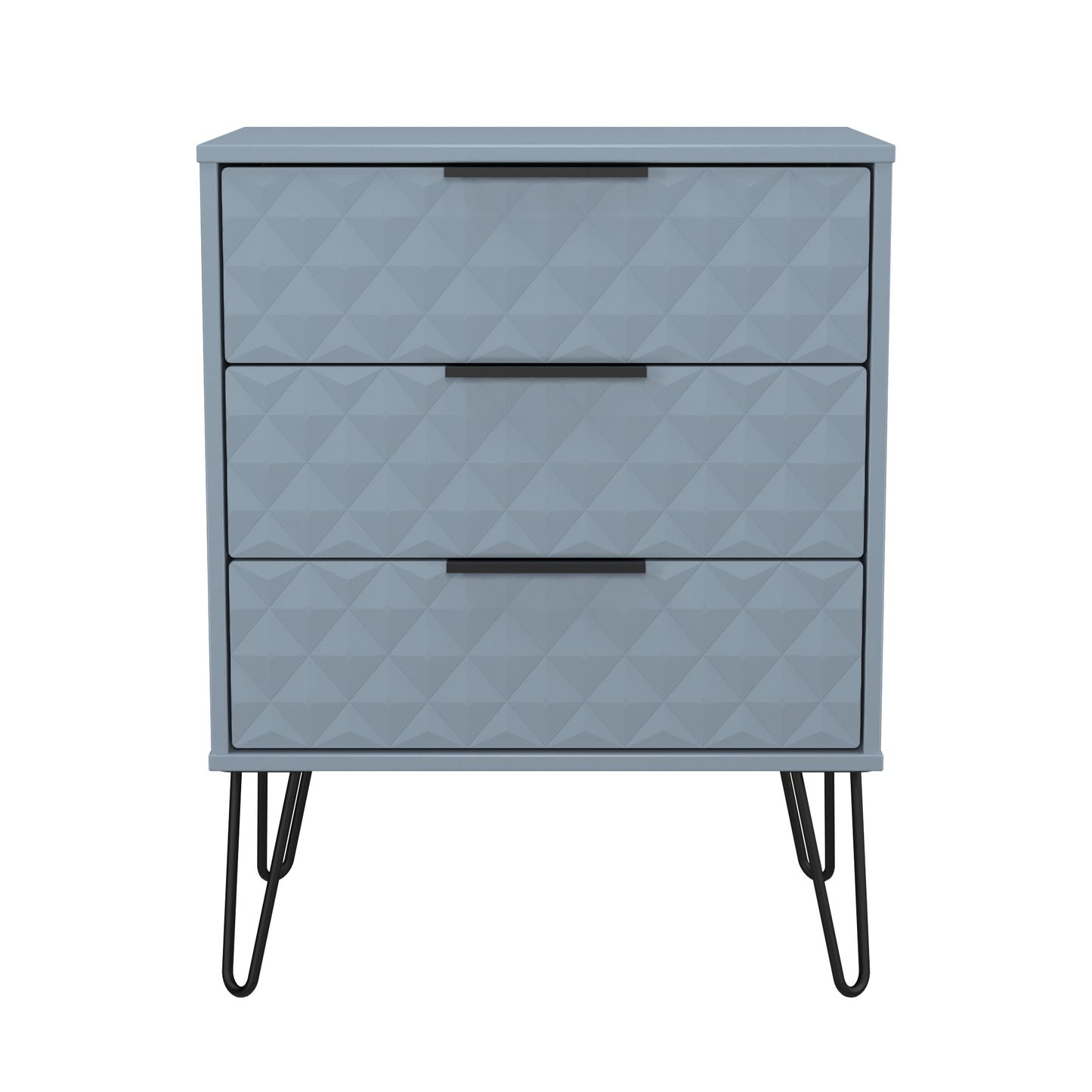 Harlequin Chest of Drawers Light Blue 3 Drawers 76cm