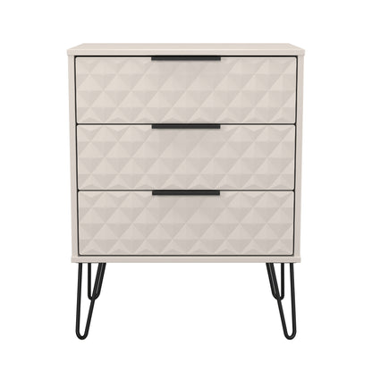 Harlequin Chest of Drawers Off-White 3 Drawers 76cm