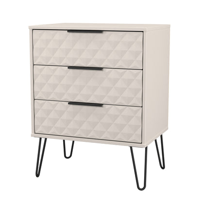 Harlequin Chest of Drawers Off-White 3 Drawers 76cm