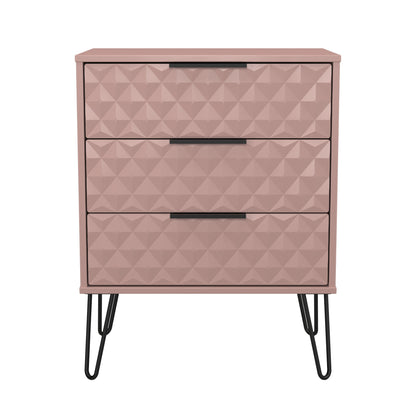 Harlequin Chest of Drawers Pink 3 Drawers 76cm