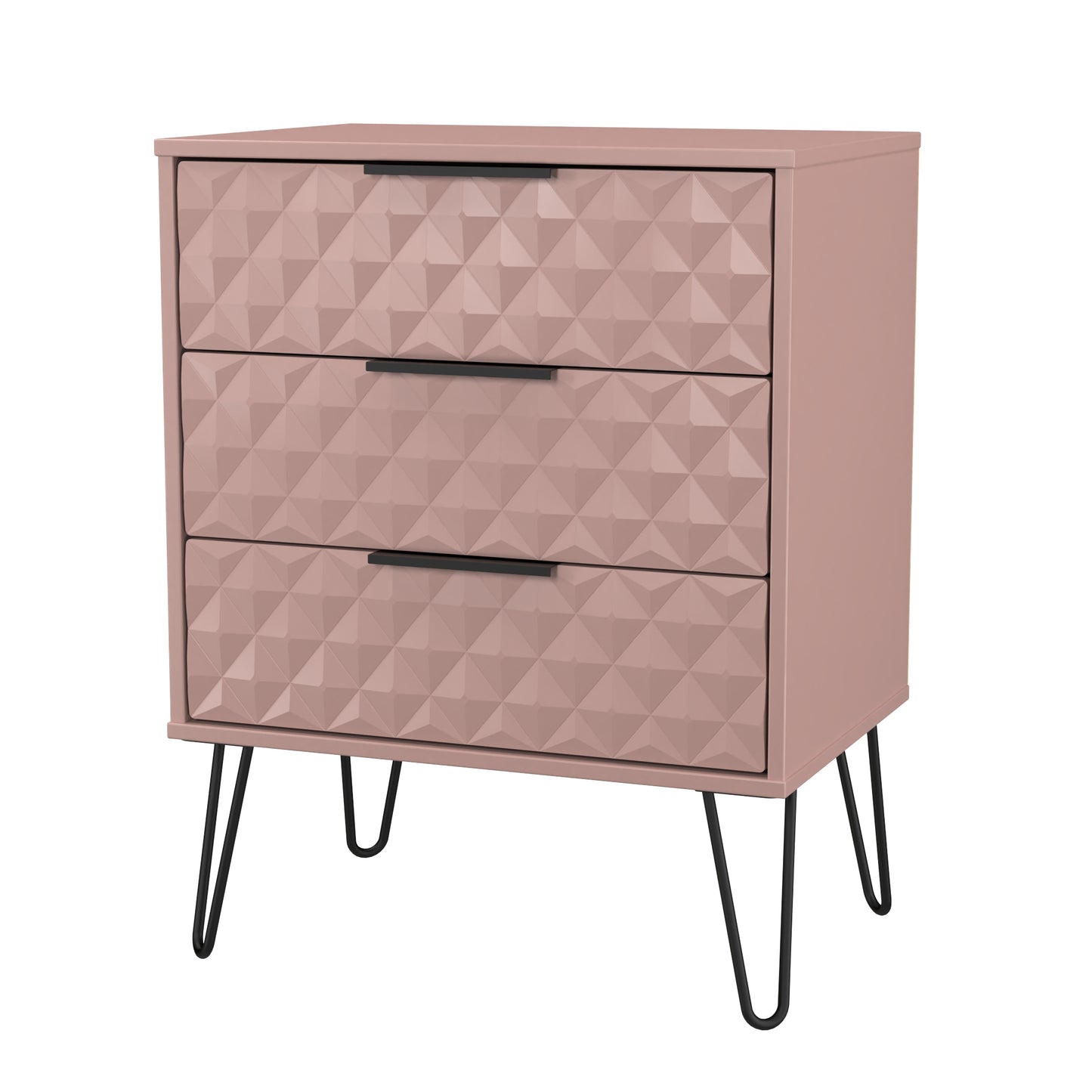 Harlequin Chest of Drawers Pink 3 Drawers 76cm