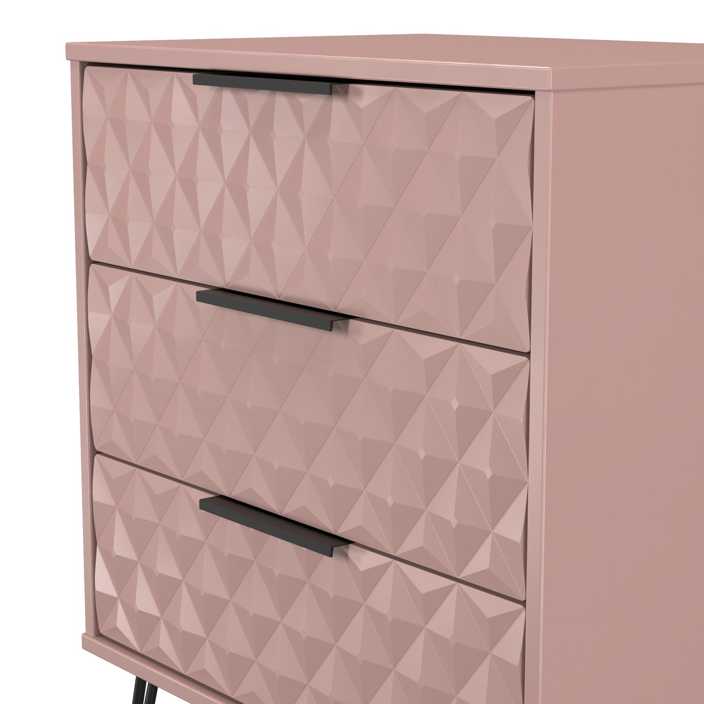 Harlequin Chest of Drawers Pink 3 Drawers 76cm