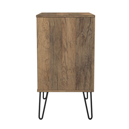 Harlequin Chest of Drawers White & Oak 3 Drawers 76cm