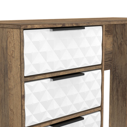 Harlequin Desk White & Oak 4 Drawers 97cm