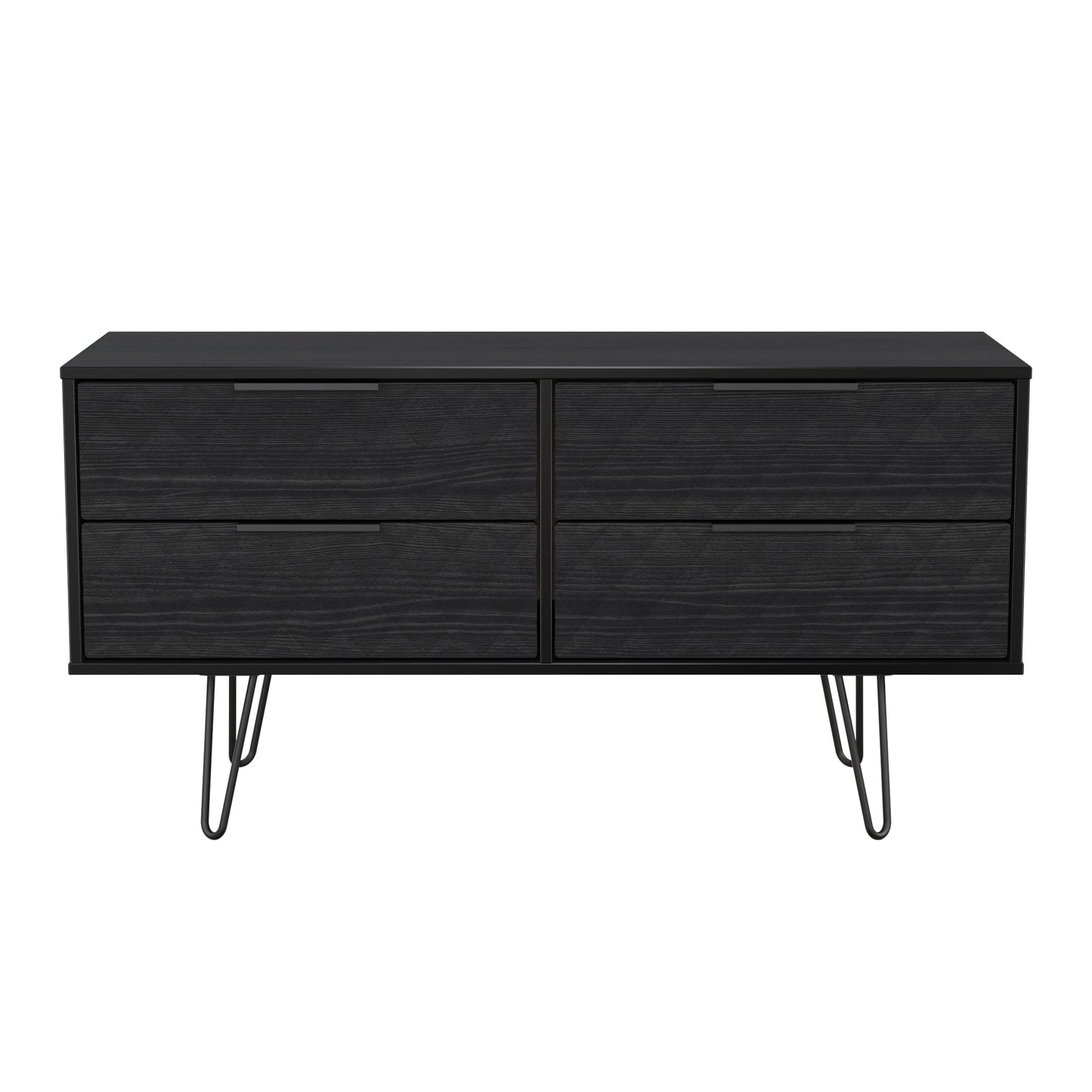 Harlequin Large Chest of Drawers Black 4 Drawers 115cm