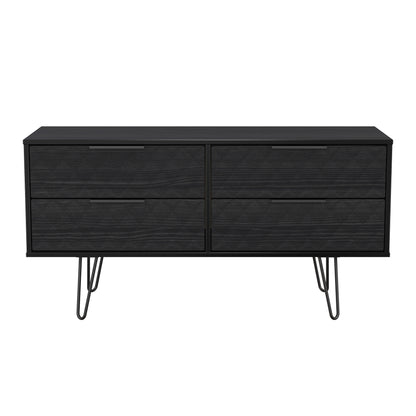 Harlequin Large Chest of Drawers Black 4 Drawers 115cm