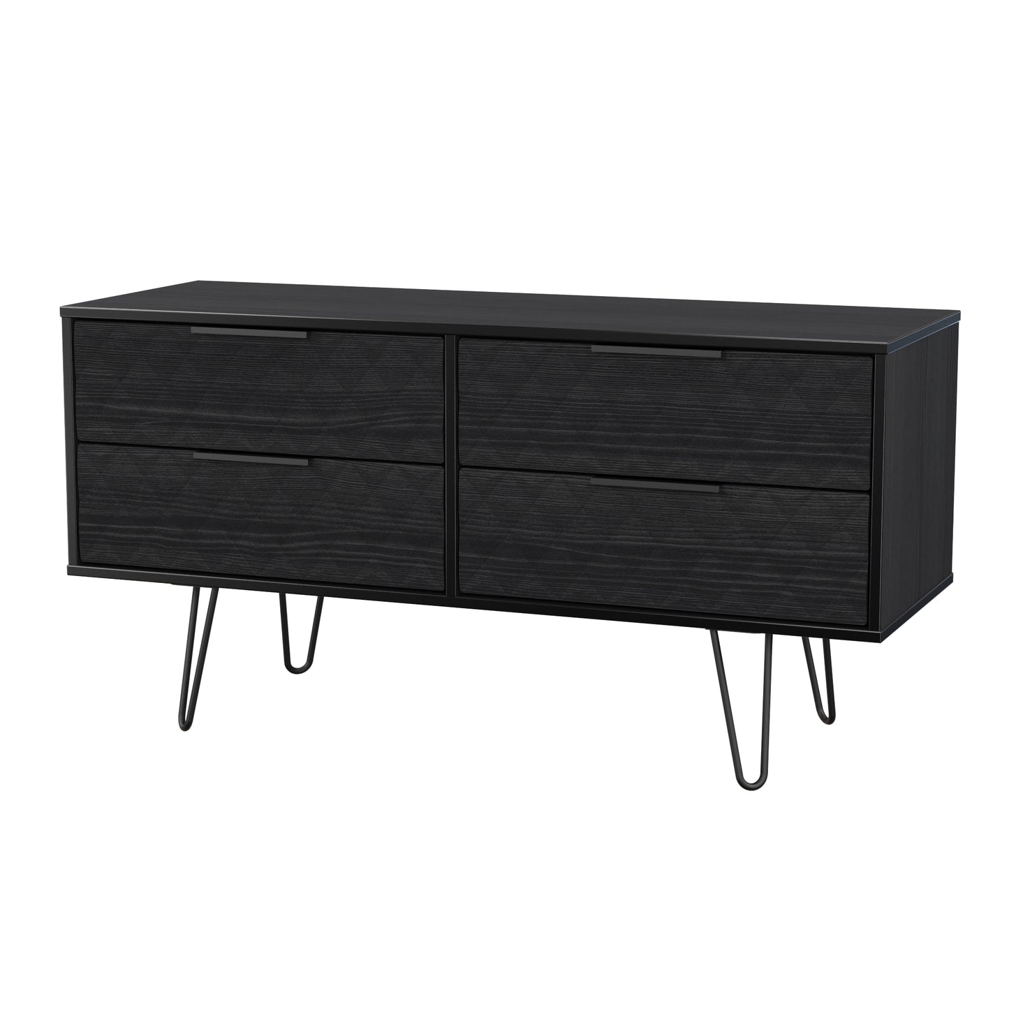 Harlequin Large Chest of Drawers Black 4 Drawers 115cm