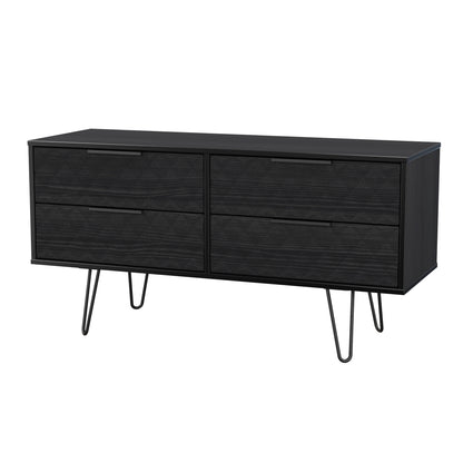 Harlequin Large Chest of Drawers Black 4 Drawers 115cm