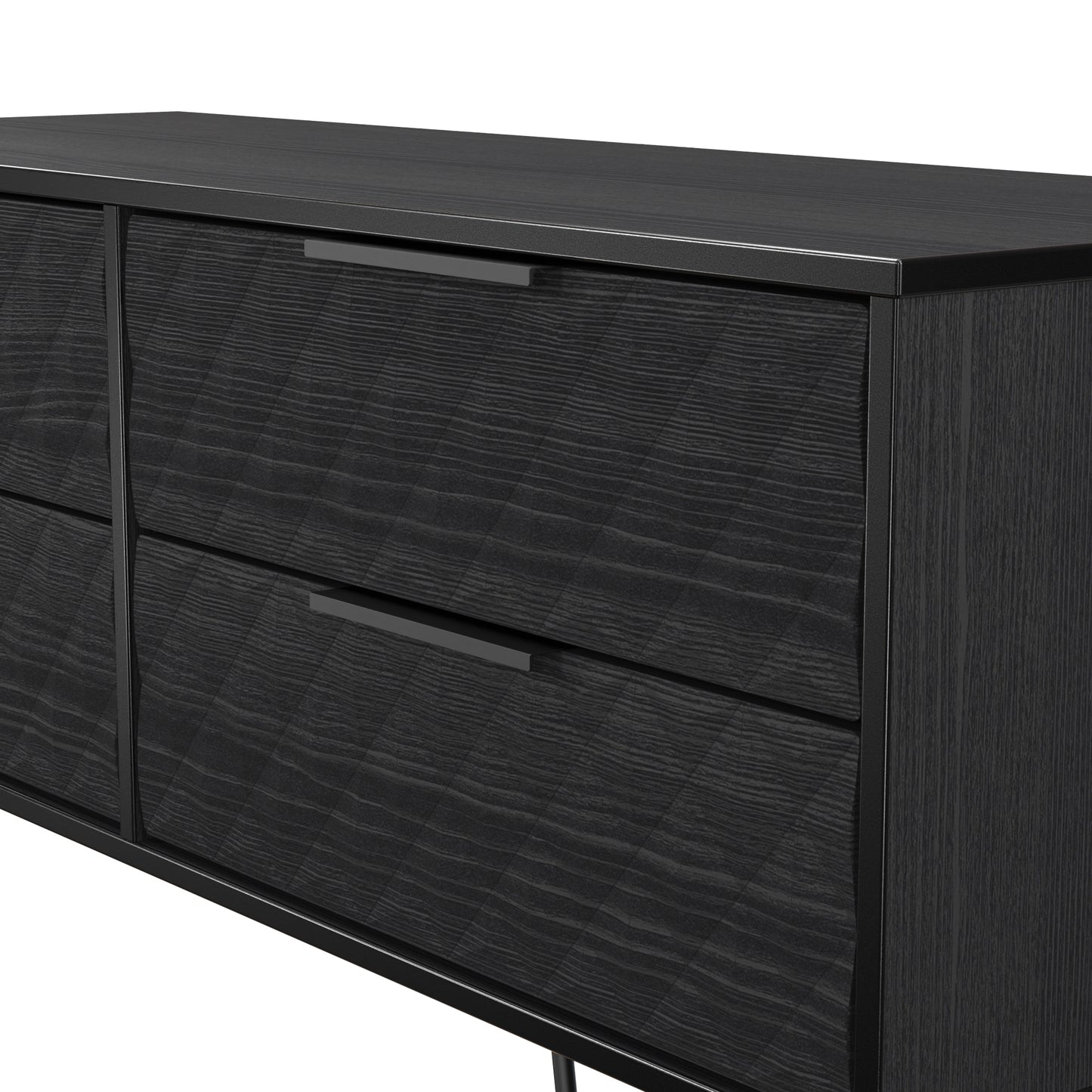 Harlequin Large Chest of Drawers Black 4 Drawers 115cm