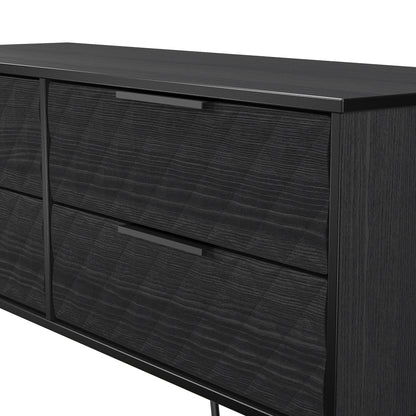 Harlequin Large Chest of Drawers Black 4 Drawers 115cm