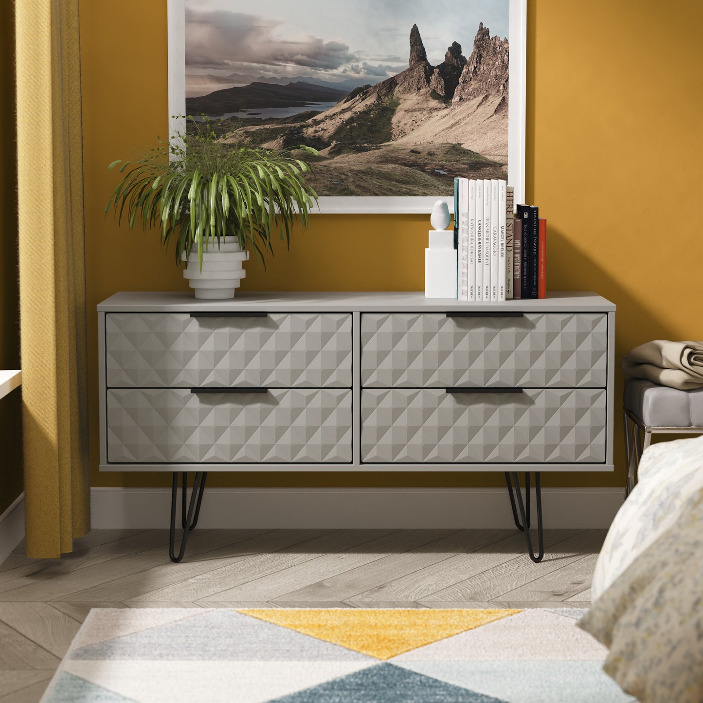 Harlequin Large Chest of Drawers Grey 4 Drawers 115cm