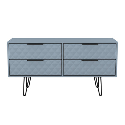Harlequin Large Chest of Drawers Light Blue 4 Drawers 115cm