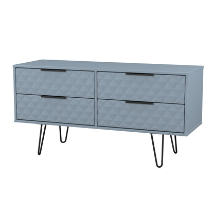 Harlequin Large Chest of Drawers Light Blue 4 Drawers 115cm