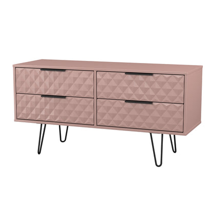 Harlequin Large Chest of Drawers Pink 4 Drawers 115cm