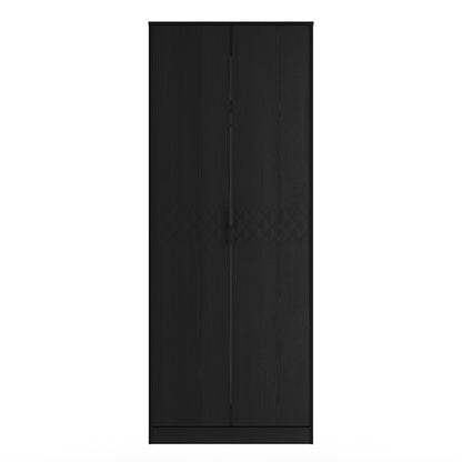 Harlequin Tall Wardrobe Black 1 Shelf 197cm
