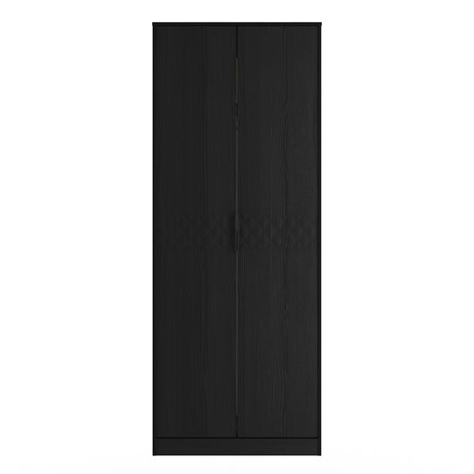 Harlequin Tall Wardrobe Black 1 Shelf 197cm