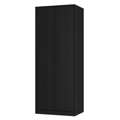 Harlequin Tall Wardrobe Black 1 Shelf 197cm