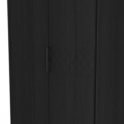 Harlequin Tall Wardrobe Black 1 Shelf 197cm