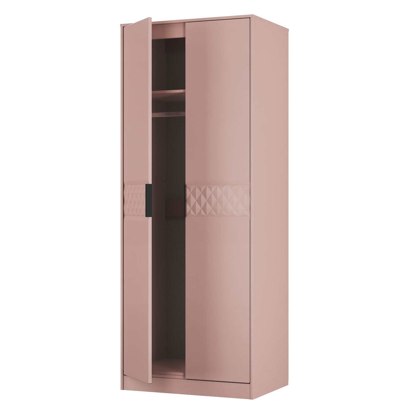 Harlequin Tall Wardrobe Pink 1 Shelf 197cm