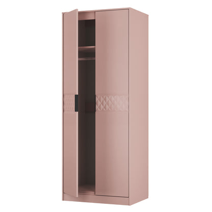 Harlequin Tall Wardrobe Pink 1 Shelf 197cm