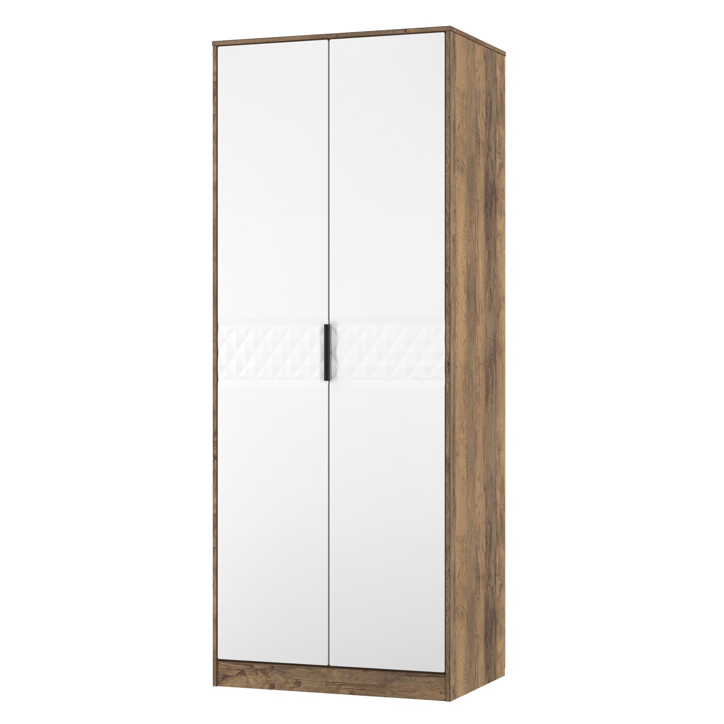 Harlequin Tall Wardrobe White & Oak 1 Shelf 197cm