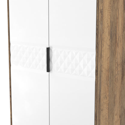 Harlequin Tall Wardrobe White & Oak 1 Shelf 197cm