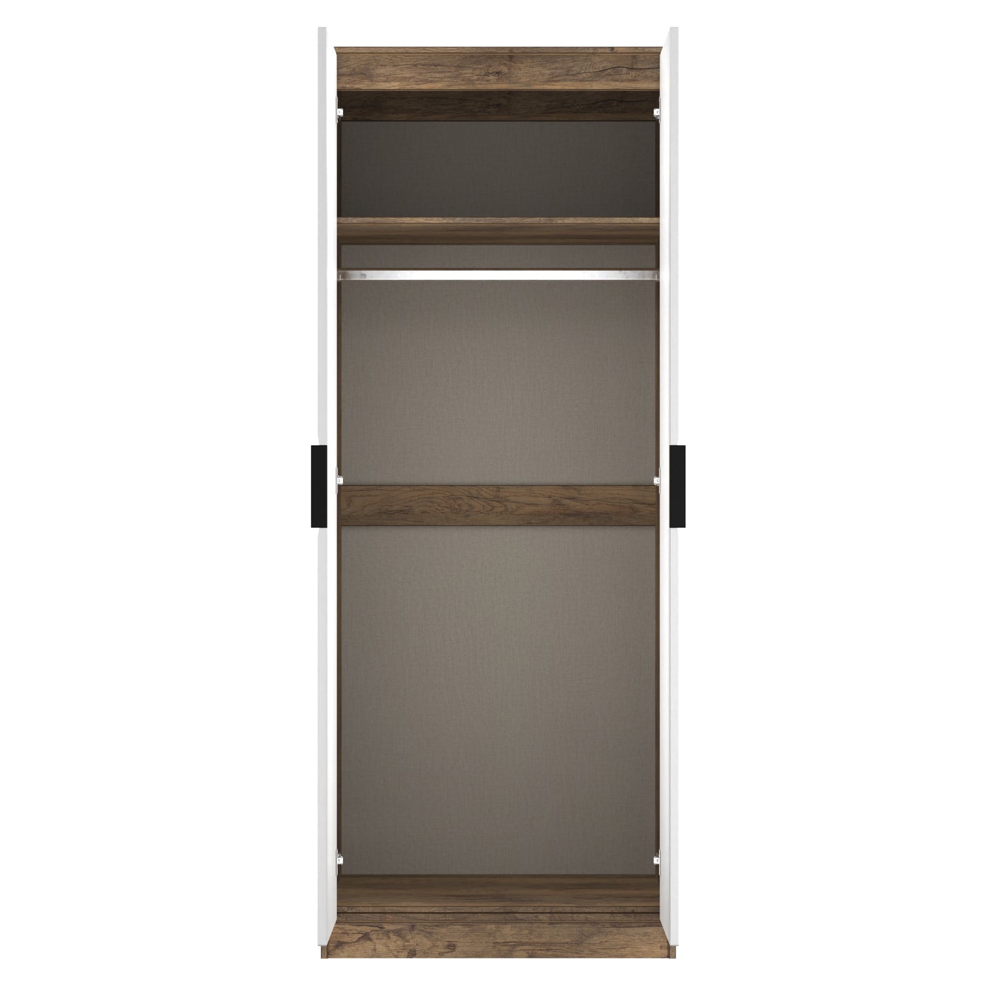 Harlequin Tall Wardrobe White & Oak 1 Shelf 197cm