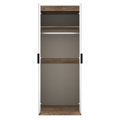 Harlequin Tall Wardrobe White & Oak 1 Shelf 197cm