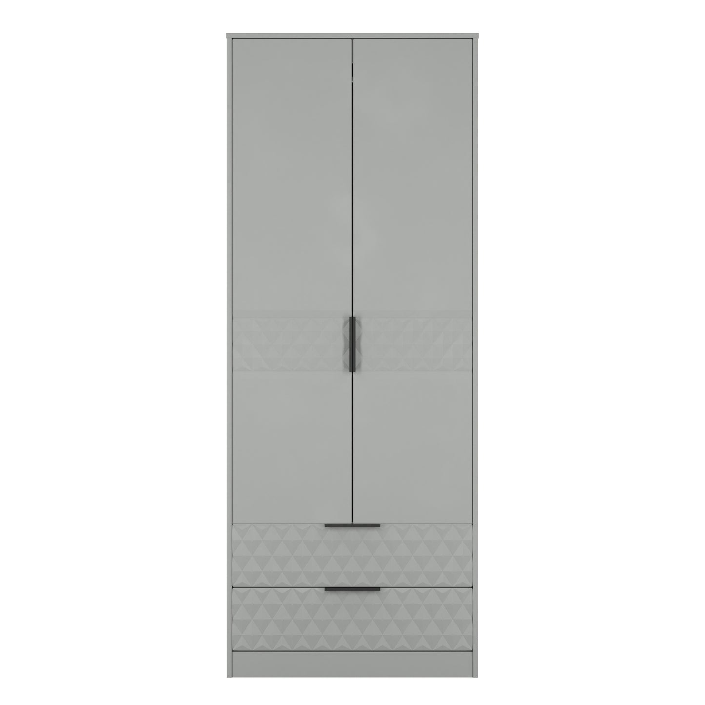 Harlequin Tall Wardrobe Grey 2 Drawers 197cm