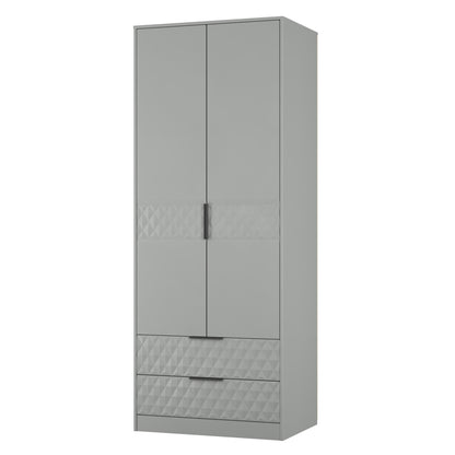 Harlequin Tall Wardrobe Grey 2 Drawers 197cm