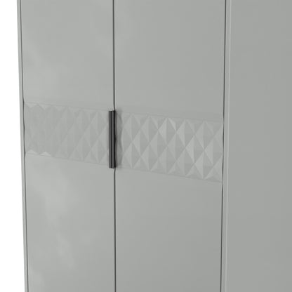 Harlequin Tall Wardrobe Grey 2 Drawers 197cm