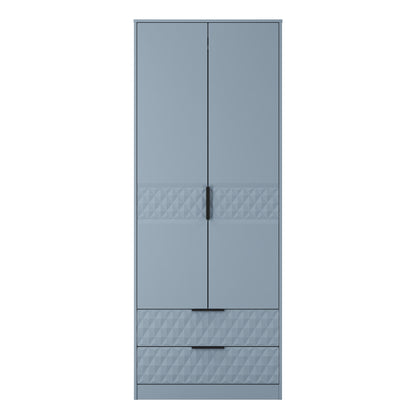 Harlequin Tall Wardrobe Light Blue 2 Drawers 197cm