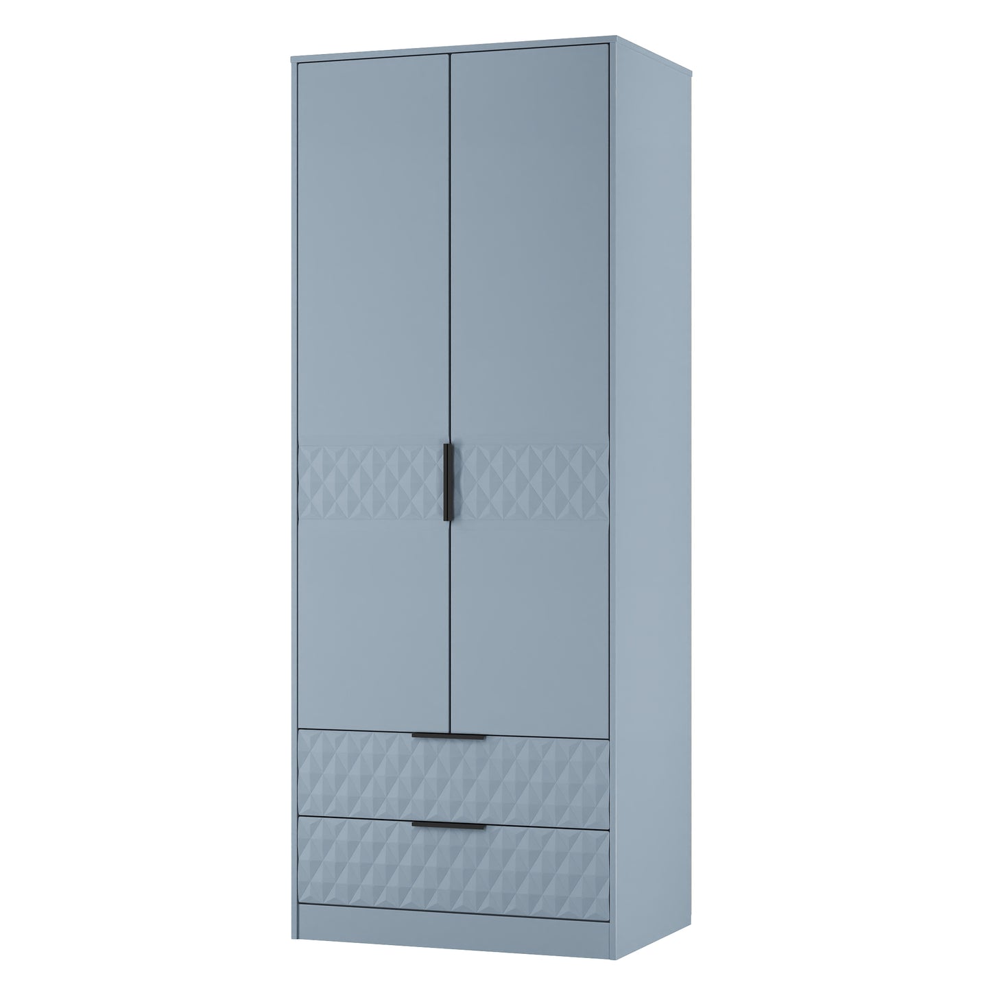 Harlequin Tall Wardrobe Light Blue 2 Drawers 197cm