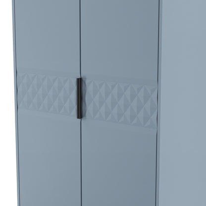 Harlequin Tall Wardrobe Light Blue 2 Drawers 197cm