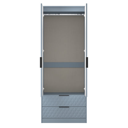 Harlequin Tall Wardrobe Light Blue 2 Drawers 197cm