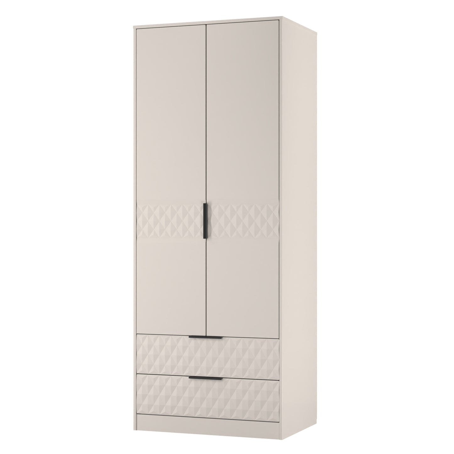Harlequin Tall Wardrobe Off-White 2 Drawers 197cm