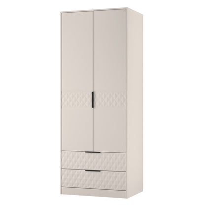 Harlequin Tall Wardrobe Off-White 2 Drawers 197cm