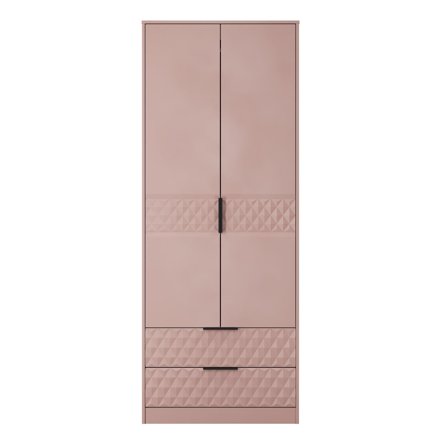 Harlequin Tall Wardrobe Pink 2 Drawers 197cm